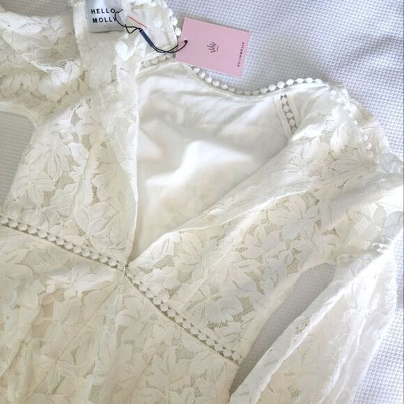 HELLO MOLLY LACE mini white dress new with tags - Picture 13 of 16